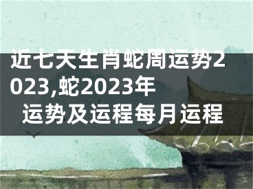 近七天生肖蛇周运势2023,蛇2023年运势及运程每月运程