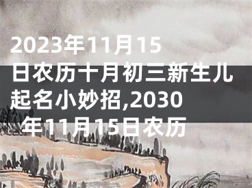 2023年11月15日农历十月初三新生儿起名小妙招,2030年11月15日农历