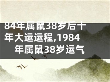 84年属鼠38岁后十年大运运程,1984年属鼠38岁运气