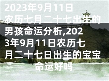 2023年9月11日农历七月二十七出生的男孩命运分析,2023年9月11日农历七月二十七日出生的宝宝命运好吗