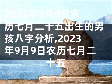 2023年9月9日农历七月二十五出生的男孩八字分析,2023年9月9日农历七月二十五