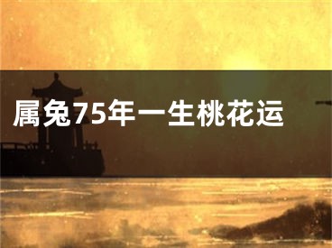 属兔75年一生桃花运