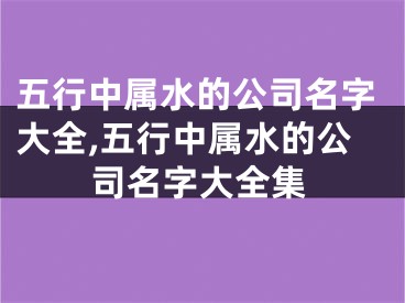 五行中属水的公司名字大全,五行中属水的公司名字大全集