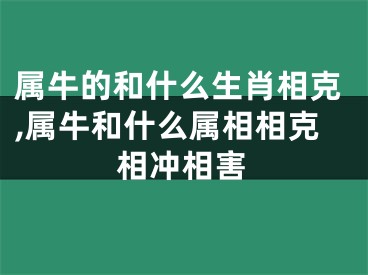 属牛的和什么生肖相克,属牛和什么属相相克相冲相害