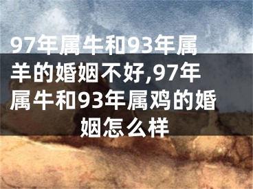 97年属牛和93年属羊的婚姻不好,97年属牛和93年属鸡的婚姻怎么样