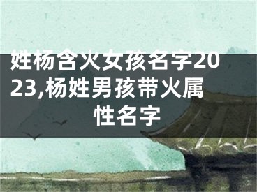 姓杨含火女孩名字2023,杨姓男孩带火属性名字