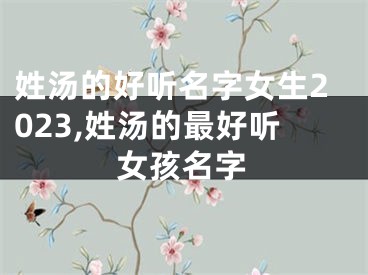 姓汤的好听名字女生2023,姓汤的最好听女孩名字