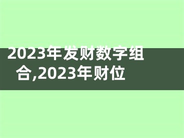 2023年发财数字组合,2023年财位