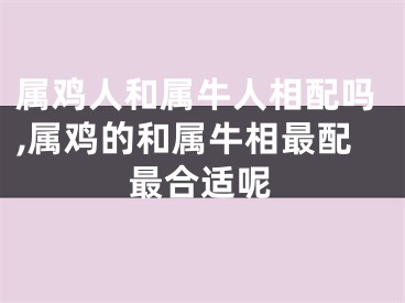 属鸡人和属牛人相配吗,属鸡的和属牛相最配最合适呢