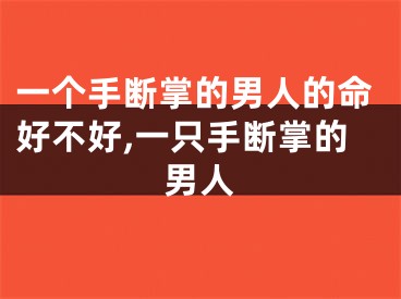 一个手断掌的男人的命好不好,一只手断掌的男人