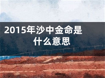 2015年沙中金命是什么意思