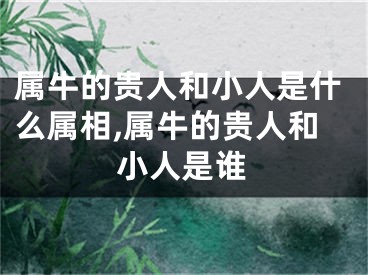 属牛的贵人和小人是什么属相,属牛的贵人和小人是谁