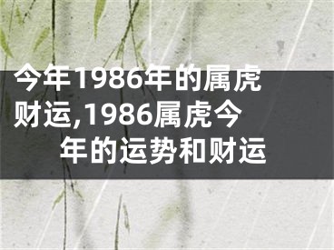 今年1986年的属虎财运,1986属虎今年的运势和财运