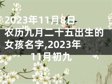 2023年11月8日农历九月二十五出生的女孩名字,2023年11月初九