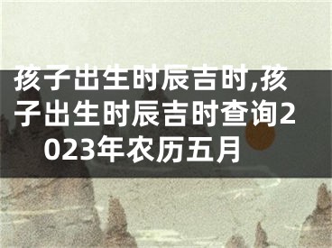 孩子出生时辰吉时,孩子出生时辰吉时查询2023年农历五月