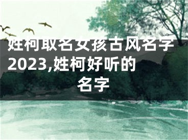 姓柯取名女孩古风名字2023,姓柯好听的名字