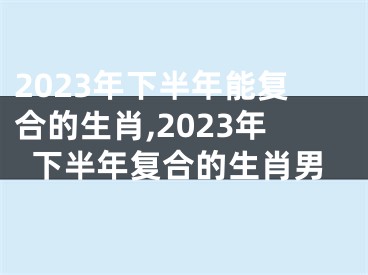 2023年下半年能复合的生肖,2023年下半年复合的生肖男