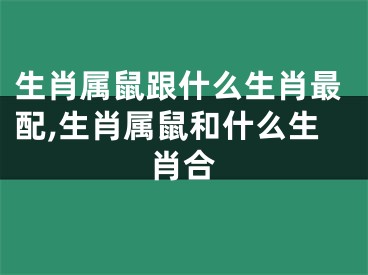 生肖属鼠跟什么生肖最配,生肖属鼠和什么生肖合