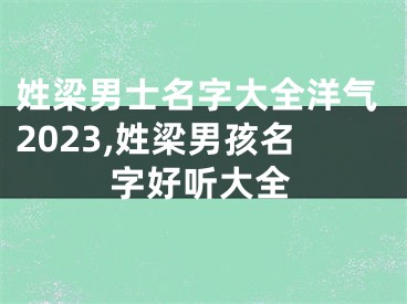 姓梁男士名字大全洋气2023,姓梁男孩名字好听大全