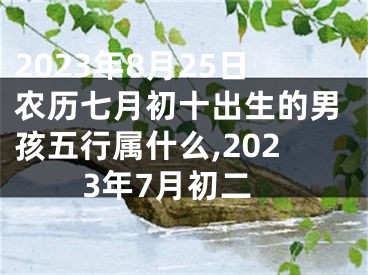 2023年8月25日农历七月初十出生的男孩五行属什么,2023年7月初二