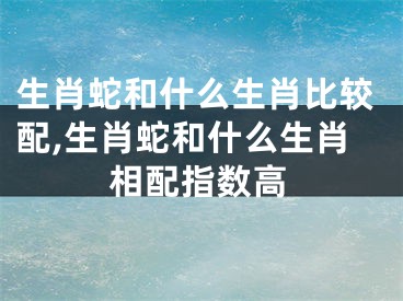 生肖蛇和什么生肖比较配,生肖蛇和什么生肖相配指数高