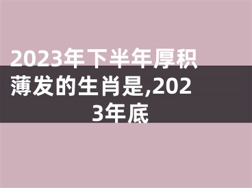 2023年下半年厚积薄发的生肖是,2023年底