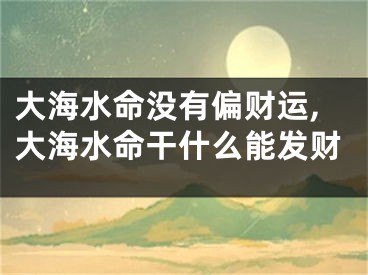 大海水命没有偏财运,大海水命干什么能发财