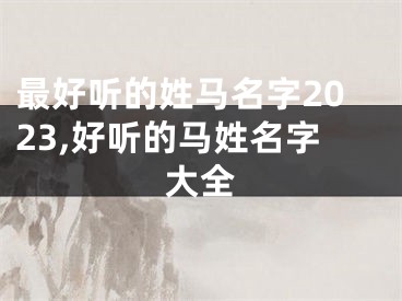 最好听的姓马名字2023,好听的马姓名字大全