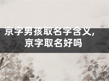 京字男孩取名字含义,京字取名好吗