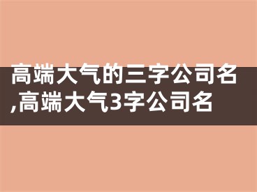 高端大气的三字公司名,高端大气3字公司名