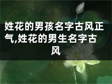 姓花的男孩名字古风正气,姓花的男生名字古风