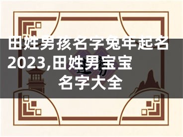 田姓男孩名字兔年起名2023,田姓男宝宝名字大全