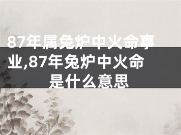 87年属兔炉中火命事业,87年兔炉中火命是什么意思