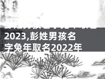 彭姓男孩名字兔年取名2023,彭姓男孩名字兔年取名2022年