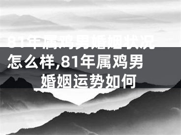 81年属鸡男婚姻状况怎么样,81年属鸡男婚姻运势如何