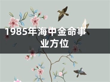 1985年海中金命事业方位