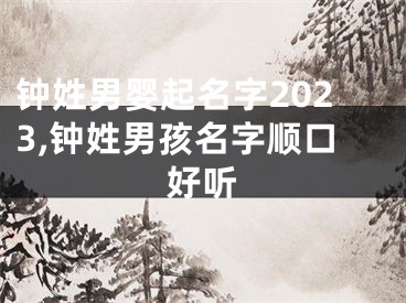 钟姓男婴起名字2023,钟姓男孩名字顺口好听