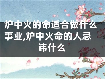 炉中火的命适合做什么事业,炉中火命的人忌讳什么