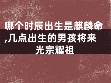 哪个时辰出生是麒麟命,几点出生的男孩将来光宗耀祖