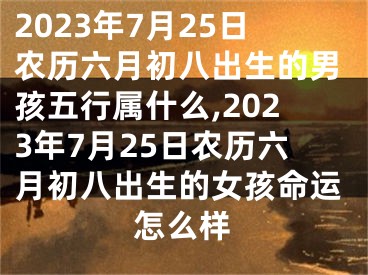 2023年7月25日农历六月初八出生的男孩五行属什么,2023年7月25日农历六月初八出生的女孩命运怎么样