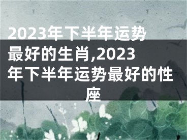 2023年下半年运势最好的生肖,2023年下半年运势最好的性座