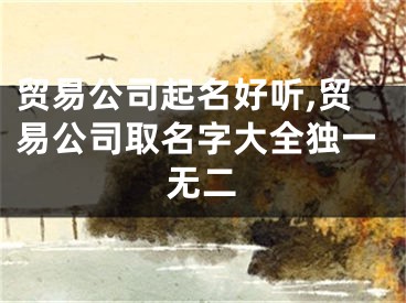 贸易公司起名好听,贸易公司取名字大全独一无二