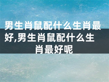 男生肖鼠配什么生肖最好,男生肖鼠配什么生肖最好呢