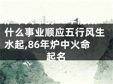 炉中火命的86年能做什么事业顺应五行风生水起,86年炉中火命起名