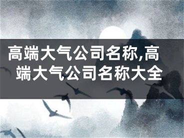 高端大气公司名称,高端大气公司名称大全