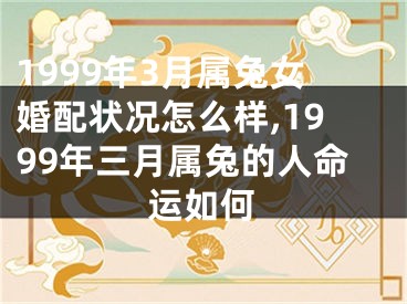 1999年3月属兔女婚配状况怎么样,1999年三月属兔的人命运如何