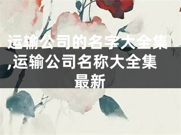 运输公司的名字大全集,运输公司名称大全集最新