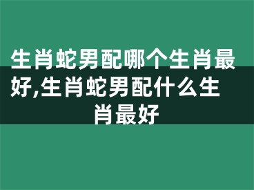 生肖蛇男配哪个生肖最好,生肖蛇男配什么生肖最好