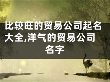 比较旺的贸易公司起名大全,洋气的贸易公司名字