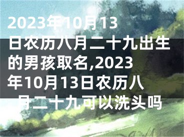 2023年10月13日农历八月二十九出生的男孩取名,2023年10月13日农历八月二十九可以洗头吗